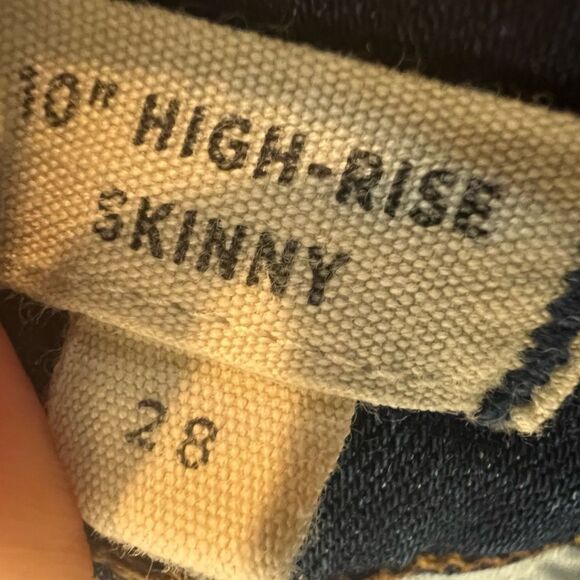 Madewell "10” High Rise Skinny" Womens Jeans Exposed Button Fly Raw Hem Size 28 - Picture 11 of 13